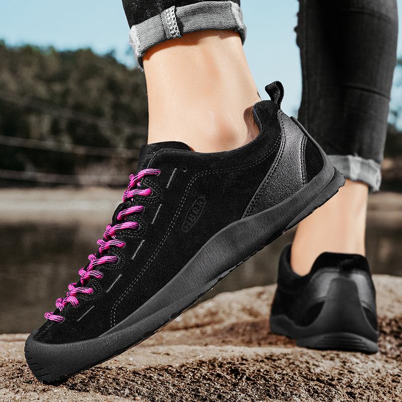 Pantofi de drumeție pentru bărbați, din piele de porc de prim strat, impermeabili pentru exterior și rezistenți la uzură, pentru camping și sport, antiderapanți, pantofi casual la modă pentru drumeție