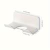 1-Piece Wall-Mounted Hair Dryer Organizer - Sleek White Plastic Corner Holder for Bathrooms and Homes.