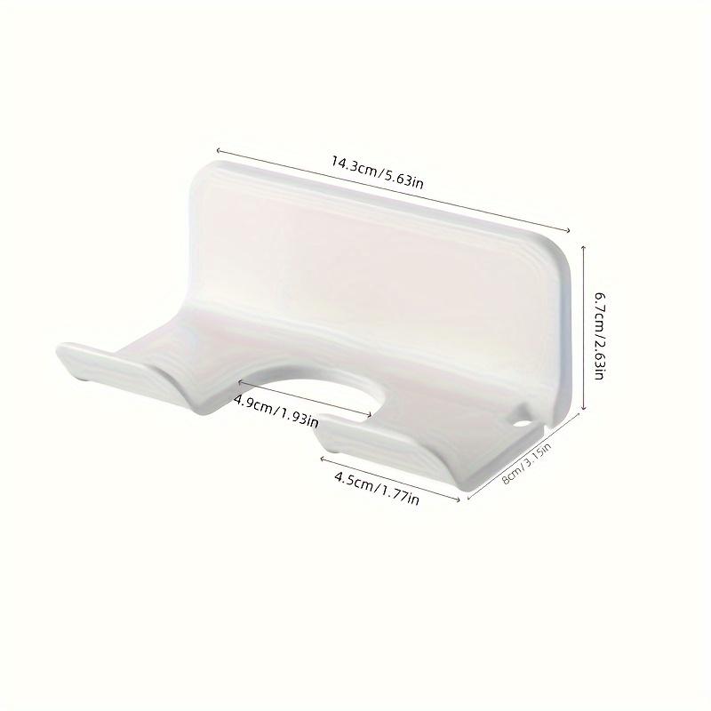 1-Piece Wall-Mounted Hair Dryer Organizer - Sleek White Plastic Corner Holder for Bathrooms and Homes.