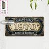 Vintage City Year Retro Text Print Metal License Plate Sign D Flat Printed Tin Plaque Wall Decor for Home Bar