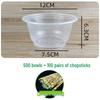 ZISIZ Disposable Plastic Bowl & Chopstick Set
