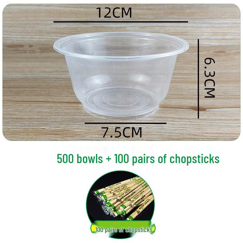 ZISIZ Disposable Plastic Bowl & Chopstick Set