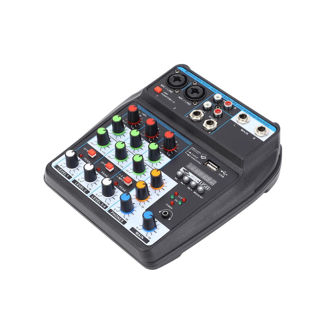 F4‑MB Portable Mini Mixer 4 Channel DJ Audio Mixer Sound Board Console for PC Recording Singing Webcast Party