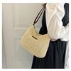Small fresh woven bag women's simple and high-end straw woven messenger bag large capacity seaside vacation beach bag