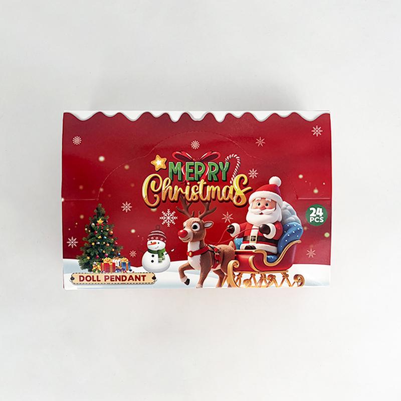 

24pcs/box Christmas Blind Box Keychain Set Holiday Character Collection Featuring Santa Snowman & Reindeer Designs