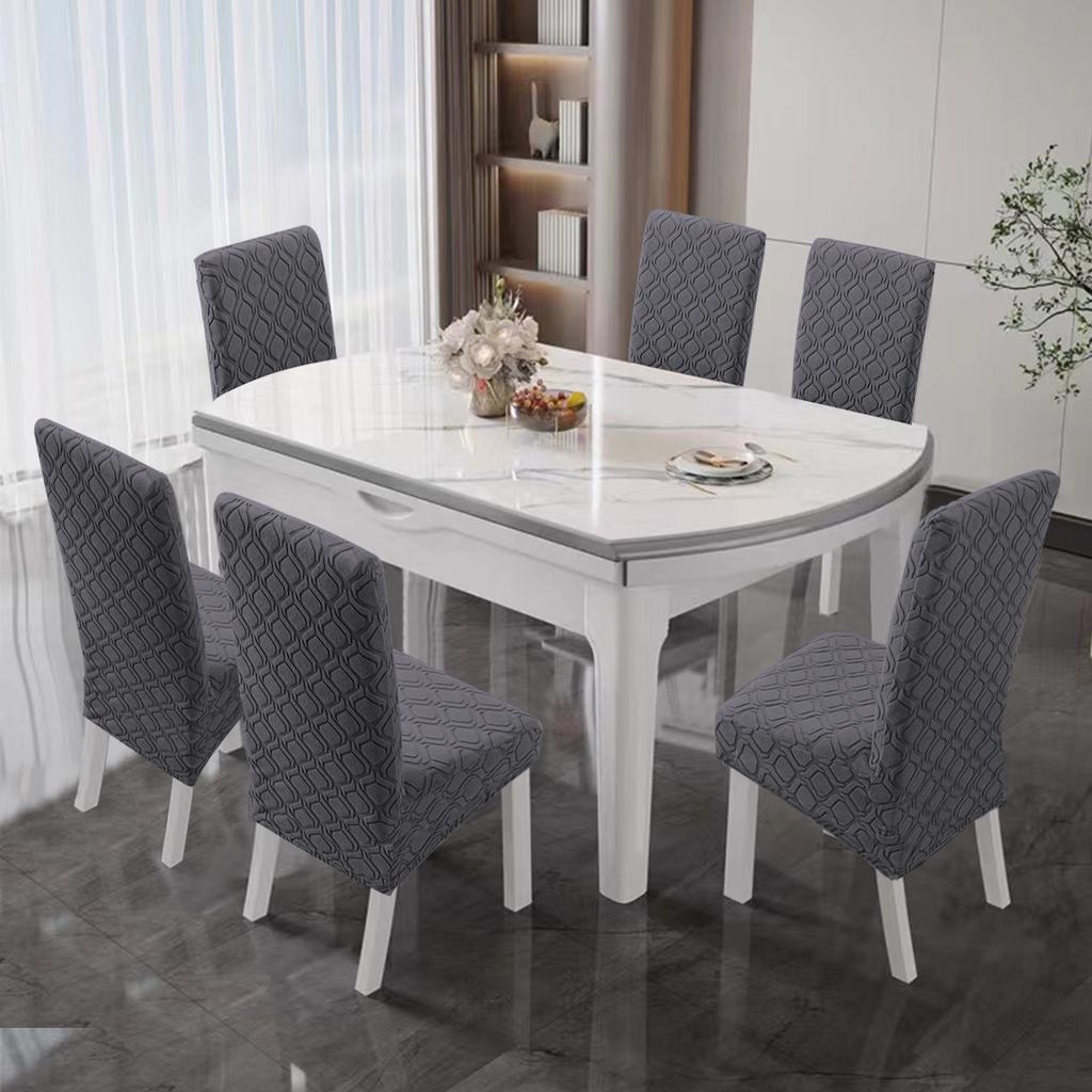 Household Small Round Jacquard Knitted Elastic Chair Cover Hotel High Back Chair Cover Cleaning Dustproof Cover