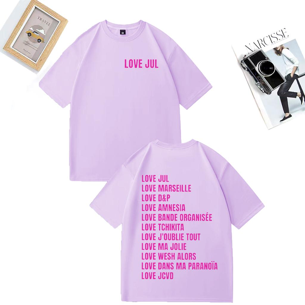 Love Jul TShirt Marseille Rap Fan Gift Unisex WOMEN Street Hip Hop Fashion Oversized TShirts Vintage Cotton Short Sleeve Clothes