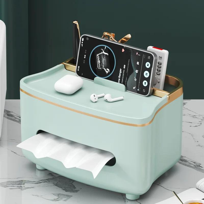 

Коробка для салфеток в скандинавском стиле, держатель для мобильного телефона, пульт дистанционного управления, органайзер для стола, многофункциональное хранилище для всякой всячины