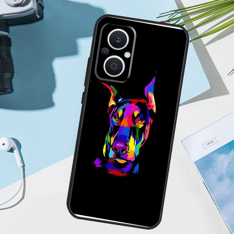 

Cartoon Doberman Dog Cover For OPPO Reno 13 F 14 10 11 12 Pro 12F 11F 14F 7 8 Lite OPPO Find X8 X6 X5 X9 Pro Case OPPO Reno12