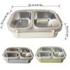 Stainless Steel Lunch Box Eco-Friendly Non-Toxic Divided Tray 25oz Capacity Metal Bento Box Snacks