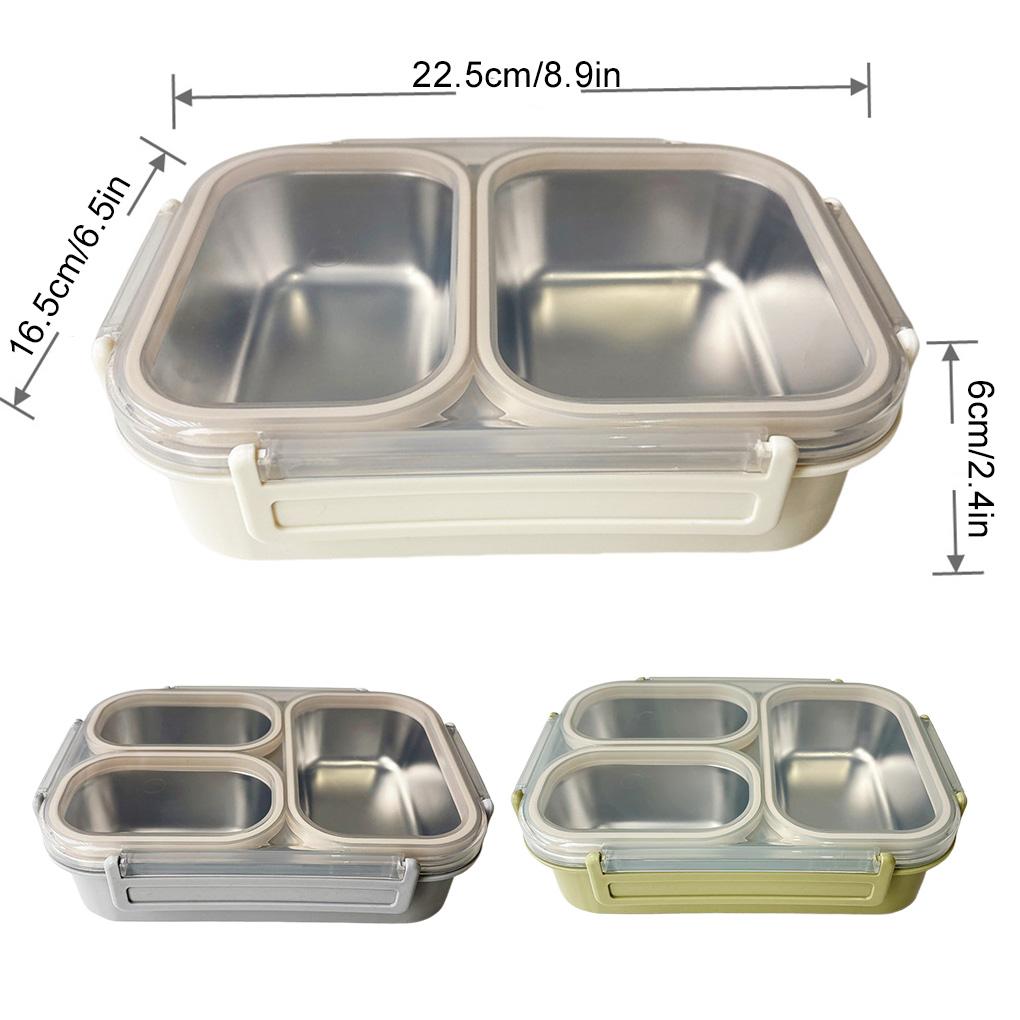 Stainless Steel Lunch Box Eco-Friendly Non-Toxic Divided Tray 25oz Capacity Metal Bento Box Snacks