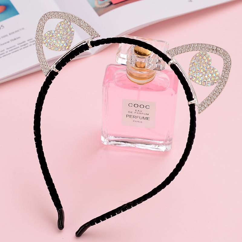 Cute Kawaii Rhinestone Little Devil Cat Ear Headband Hair Clip