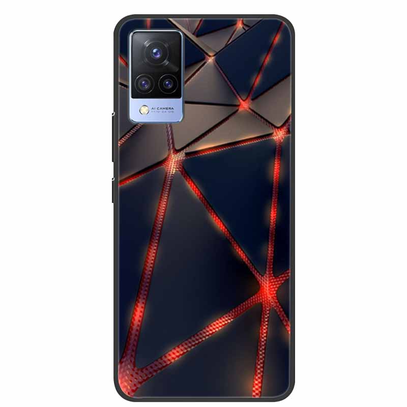 For Vivo S9 V21 V21e Case Black Silicone Back Cover Case For Vivo V21 S9 V21e Phone Cases Cover V 21 e S 9 Funda Coque Cartoon