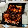 1PC Custom Name Hellfire Demon Artwork Outdooor Flannel Blankets Throw Blanket All-Season Throw Gift Bedspread for Couch, Bed, Camping Holiday Birthda