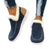 New Winter Women's Cotton Shoes, Piled and Thickened Burrs, Warm Flat-soled Cotton Shoes