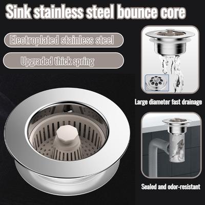 Küchenspüle Sieb Pop-Up Dichtungsstopfen Herunterdrücken Waschbecken Spülbecken Abfluss Sieb Insekten- und Geruchsresistent Universelle Passstücke