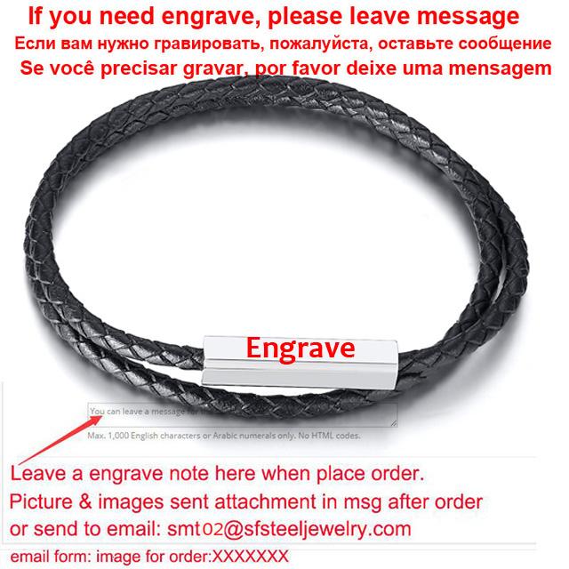 Personalized Leather Braided Bracelet for Men Women Customized Name Engrave Bangle 19cm 21cm