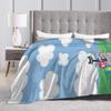 Pete The Cat Stars Comic Warm Blanket  Aesthetic Plane Travel Throw Blanket Couch Chair Flannel Bedspread Sofa Bed Cover