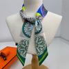 Silk scarf long strip high-end multi-purpose double-sided printing imitation silk silk scarf wrapping belt streamer decorative small scarf belt