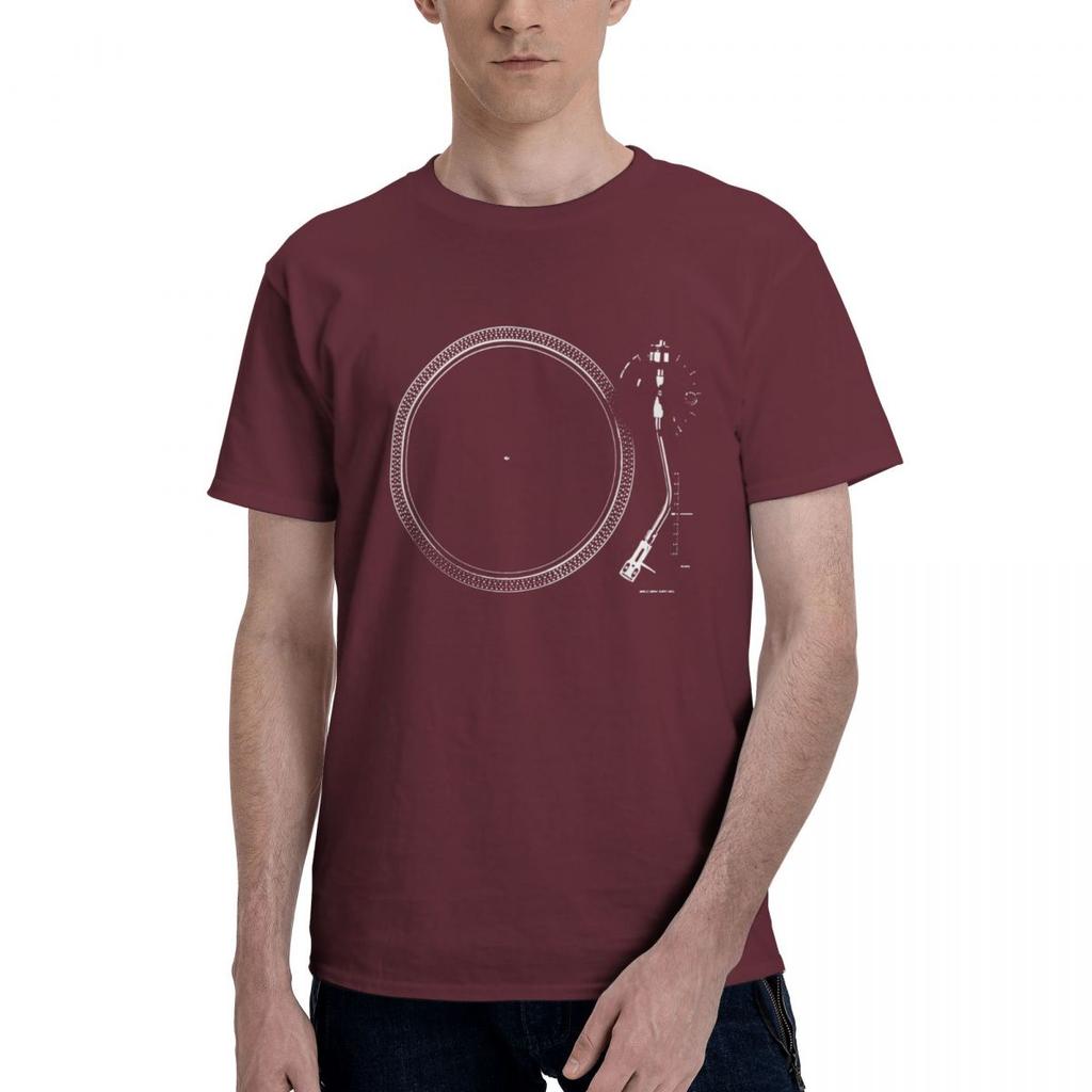 Turntable - Vintage Audio LP Vinyl Record Player Print Men T-shirts Cotton Casual Breathable Tops Plus Size Clothes