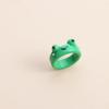 Cute Colorful Contrast Animal Girls Chick Resin Ring Acrylic Frog Finger Rings Fashion Jewelry