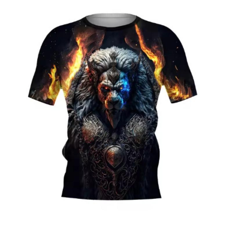 

Men s T-shirt 3D Tiger Print Summer Casual Men s Animal Pattern T-shirt 6XL
