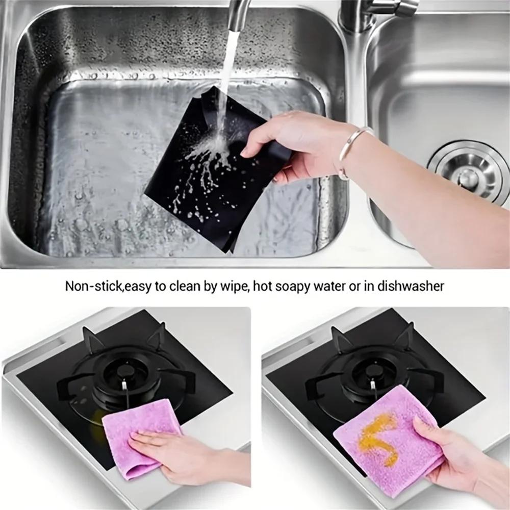 4/8 bucăți capac de protecție a aragazului căptușeală de protecție a aragazului de gaze a aragazului de gătit Protector de arzător de aragaz accesorii de bucătărie covoraș capac de aragaz