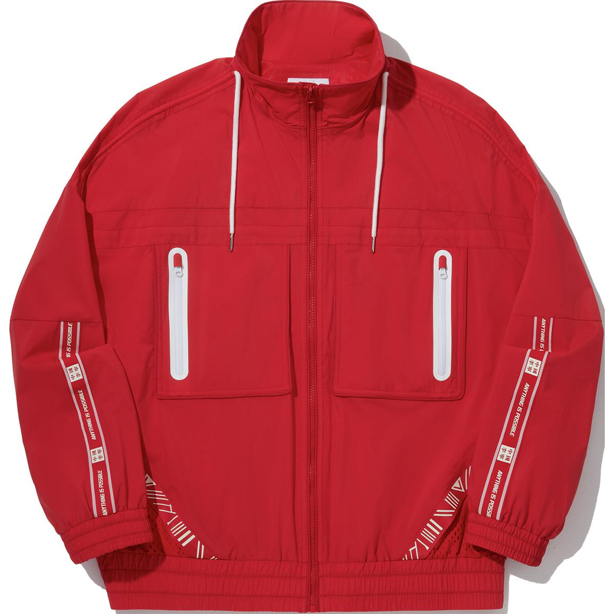 

Li Ning Модная серия для образа жизни Удобная повседневная свободная куртка на молнии с буквенным принтом и воротником-стойкой Мужская куртка Бордово-красный AFDUD33-1 M