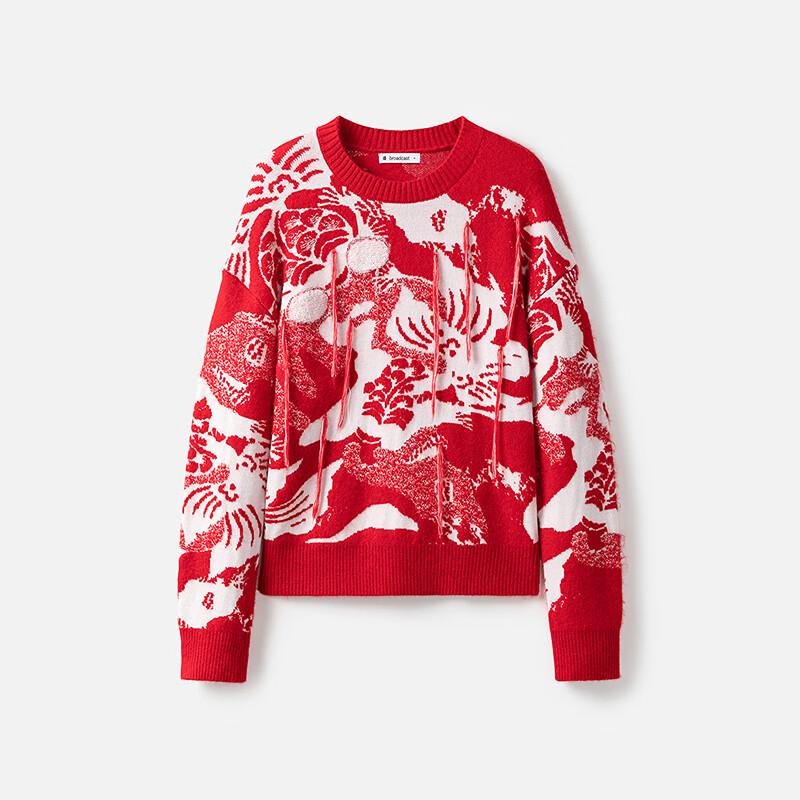 Broadcast Women's New Year Jacquard Crew Neck Sweater