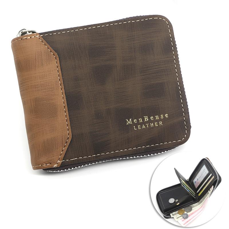 Schoolbag new men's wallet fashion pu matte men's short wallet wallet wallet multi-card zipper bag directly from the manufacturer
