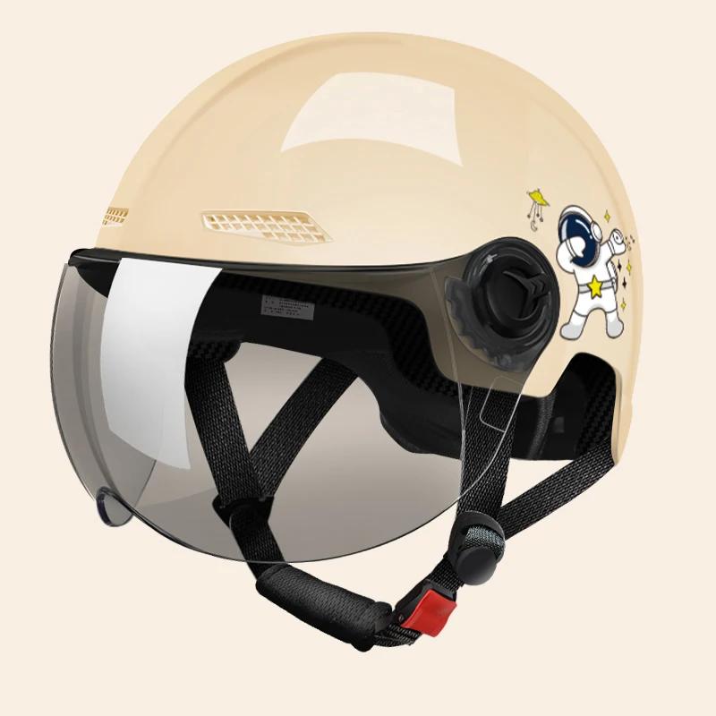 

Новый мужской мотоциклетный шлем Женский Электромотоцикл Автомобиль Скутер Велосипед Открытый Лицо Половина Шлем Анти Защитная Шляпа Велосипедная Кепка С Очками хаки