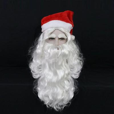 Obočie + 1 brada + 1 klobúk + Santa Claus Biela kučeravá syntetická cosplay parochňa na Halloween Vianočná škola Deň vďakyvzdania