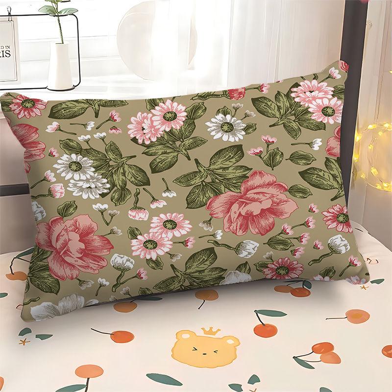 European Plant & Flower Pillowcase with Nordic Geometric Design Rectangular Sofa Cover Customizable