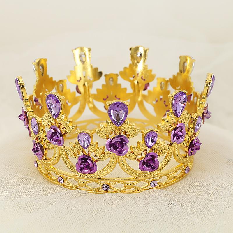 

Украшение торта на день рождения, корона, цветы, аксессуары для украшения, капля розовой воды, корона из сплава, детское выступление