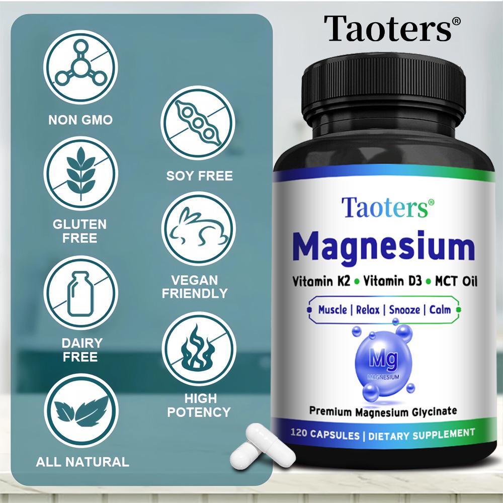 Magnesiumpräparat 210 mg - Vitamin D3 + K2 - 120 Kapseln