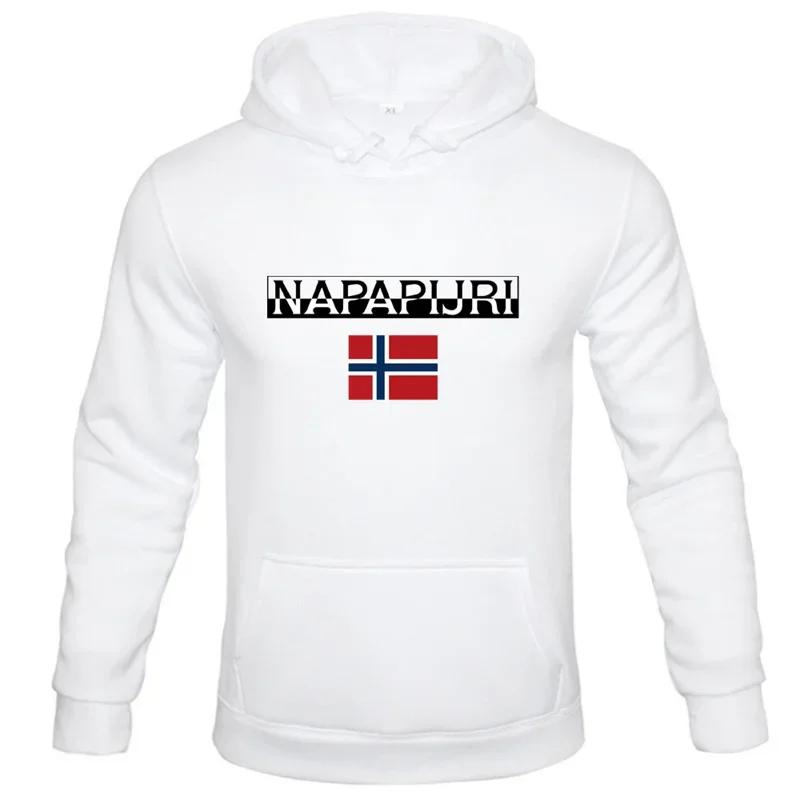 Men's fashion printed hoodie with letter print and national flag, men's hoodie