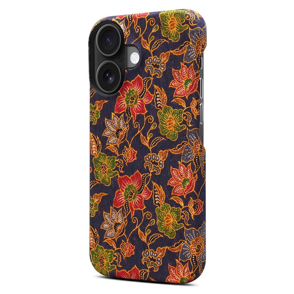 

DENIOR For iPhone 16 Plus Case Pattern Printed PU Leather+PC Phone Cover Purple