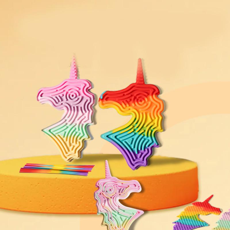 Colorful Silicone Sensory Activity Board For Kids With Unicorn Design For Stress Relief