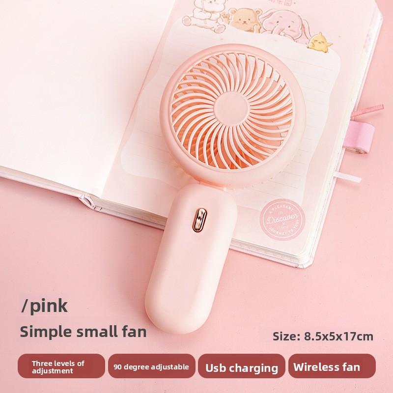 Fresh and Simple Folding Small Fan, USB Charging Version, Portable Handheld with Three Adjustable Settings, Candy-colored Small Electric Fan