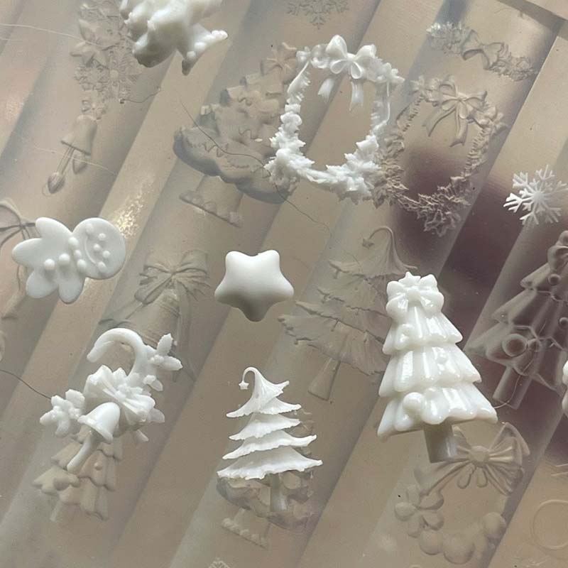WTEMPO Christmas Silicone Nail Art Mold High Transparency Curved Surface Design DIY Manicure Accessories Template Tool for Nail Surface Decoration