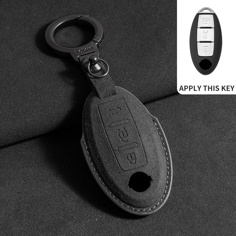 

Suede Car Key Case For Nissan Rogue XTrail T32 T31 Qashqai J11 J10 Kicks Tiida Pathfinder Murano Juke Sentra Maxima Rogue Armada