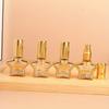 2pcs/set 8ML Luxury Golden Essential Oil Roller Bottle Refillable Perfume Bottle Glass Roll-On Essential Oil Bottle Cosmetics