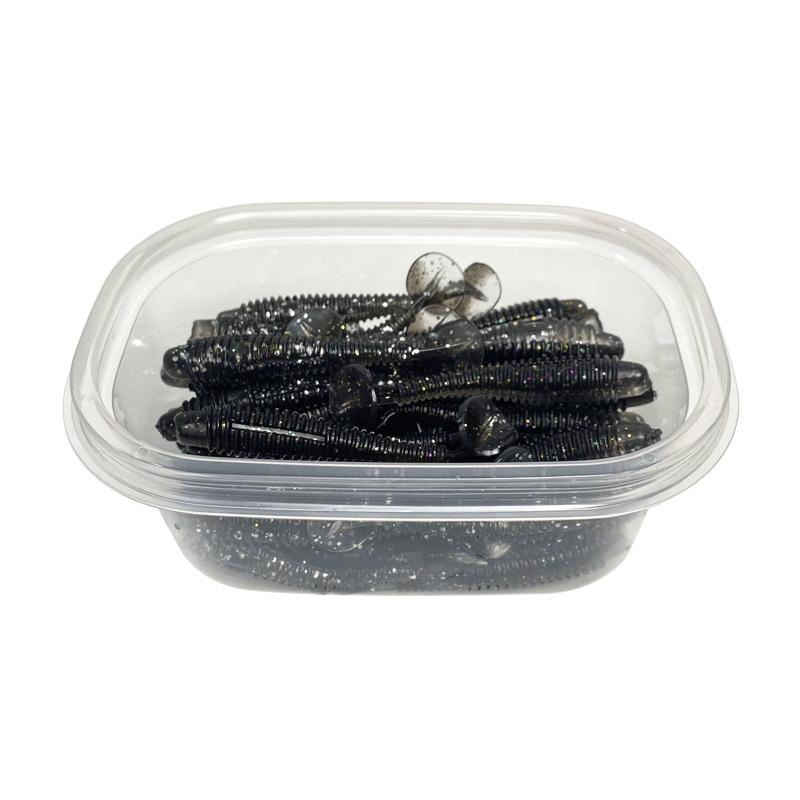 50Pcs Soft Lure Ribbed Shads Fishing Bait Worm Paddle Tail Wobbler Swimbait Fish For Predatory Fishing Perch Pike Zander