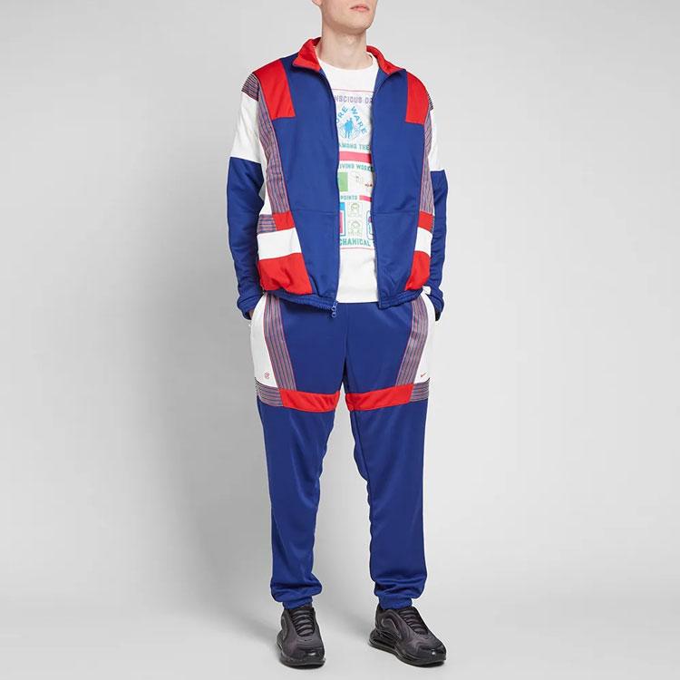 Nike Logo spolupráce Clot Vyšívaná sportovní bunda Set Unisex Atletické oblečení Modrá BQ5431-455