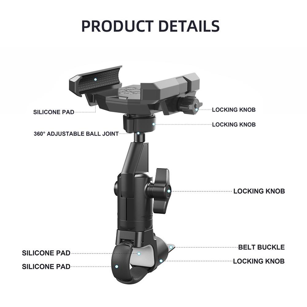 Bicycle Phone Mount 360 Degree Multi-angle Regulation for Bike/Motobike/Electric Bike/Gym Equipment/Stroller 6