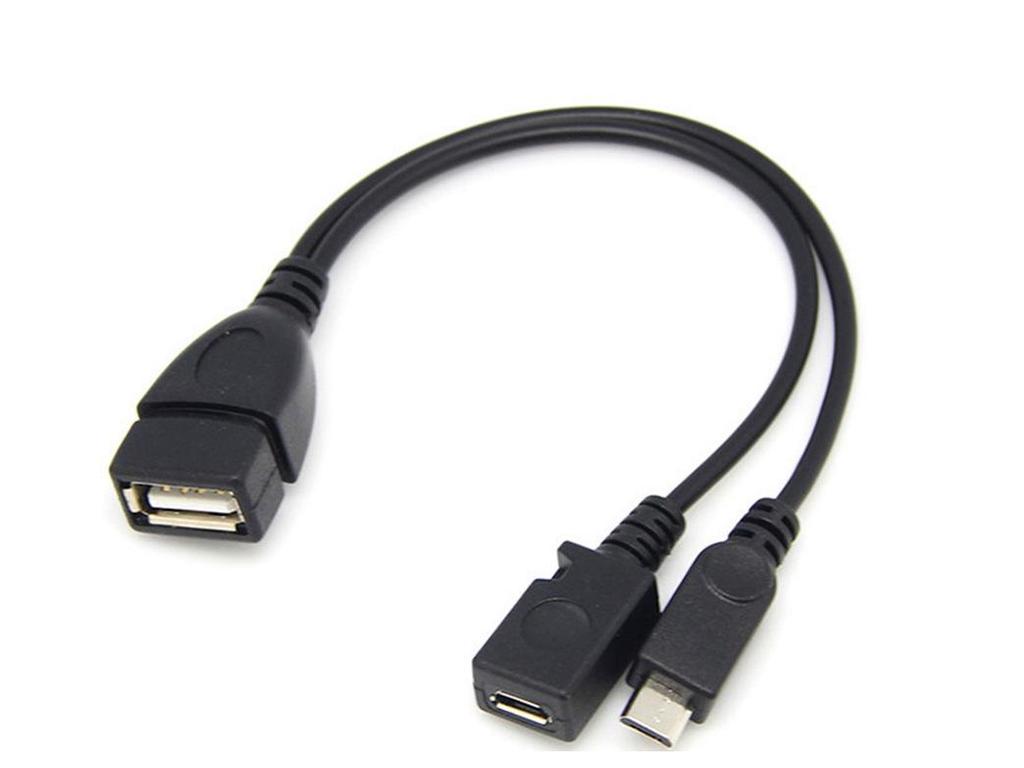 USB Female to Micro USB Male OTG Cable for Mobile Hard Drive & Phone Charging