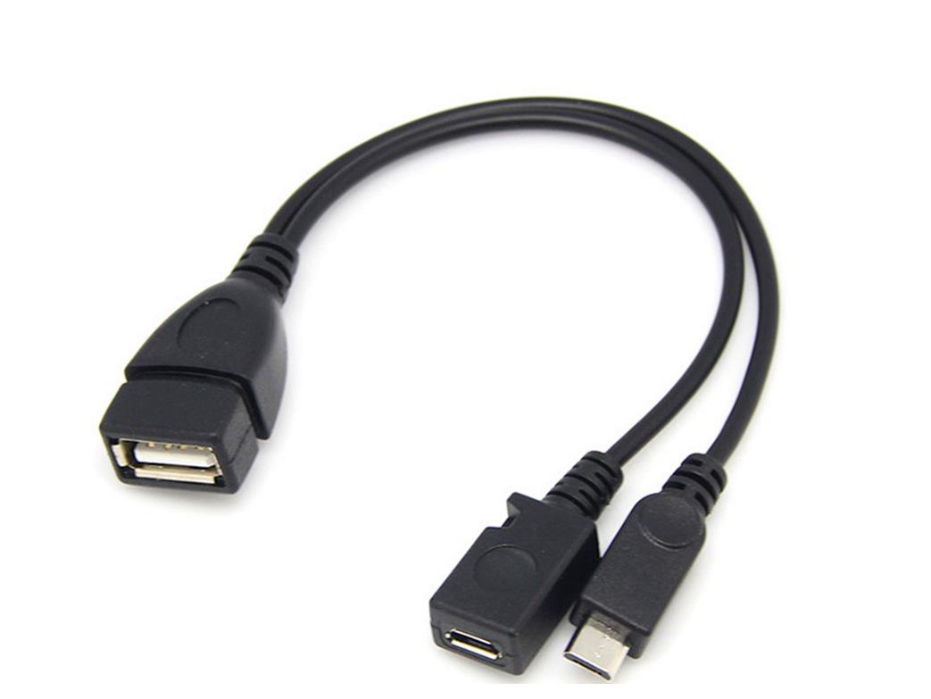 

USB Female to Micro USB Male OTG Cable for Mobile Hard Drive & Phone Charging