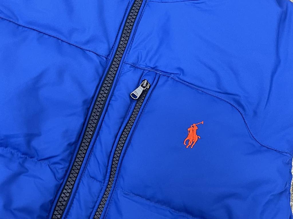 POLO RALPH LAUREN Performance Down Size ROYAL Men's Double-Zip Vest, L, (Product Code 0101841)