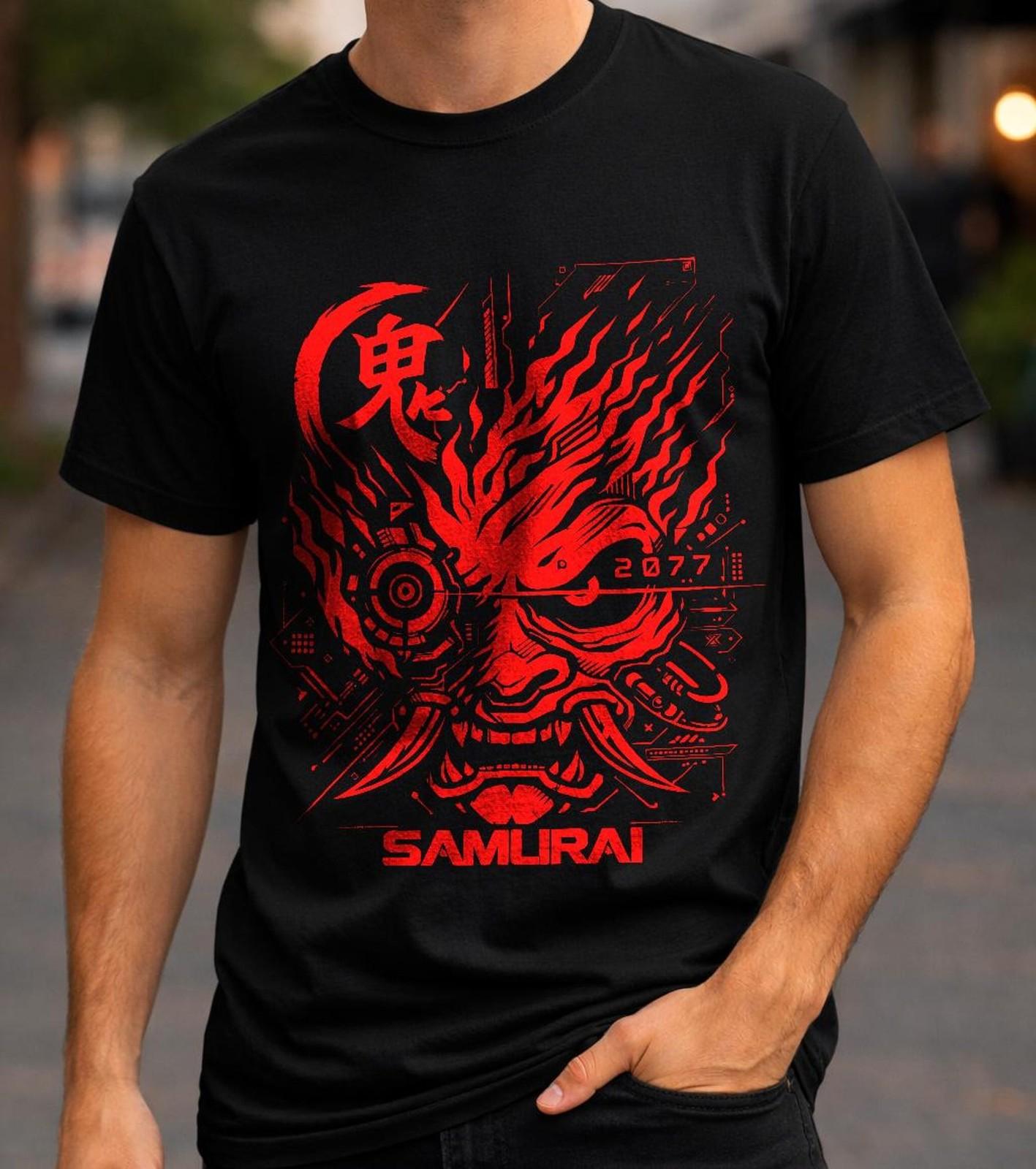 Cyberpunk 2077 Samurai Emblem T Shirt Graphic Tee Streetwear Shirt S