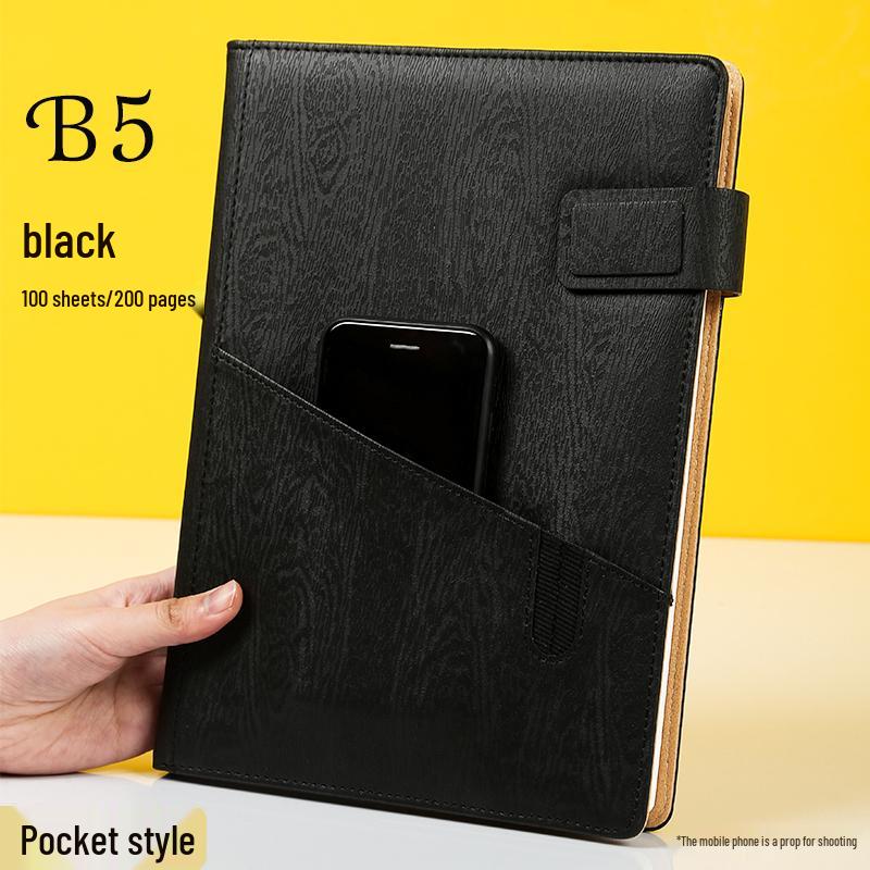 Multifunctional Red Business Notepad with Ins Style for Meetings & Daily Records